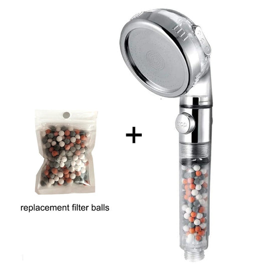 Typheron™ Ionic Mineral Ball Shower Head + Replacement Balls Bundle