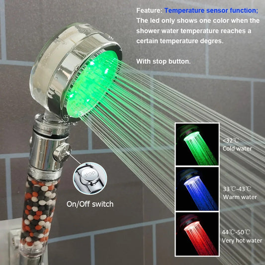 Typheron™ LED Ionic Mineral Ball Shower Head